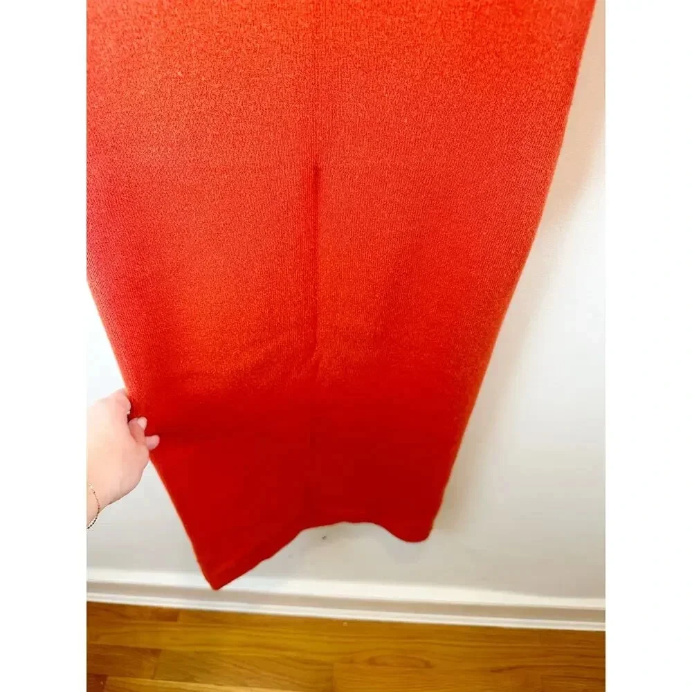 Riess Jenna Sweater Dress Orange Knitted Cashmere Blend Ruched Size M - Picture 9 of 13